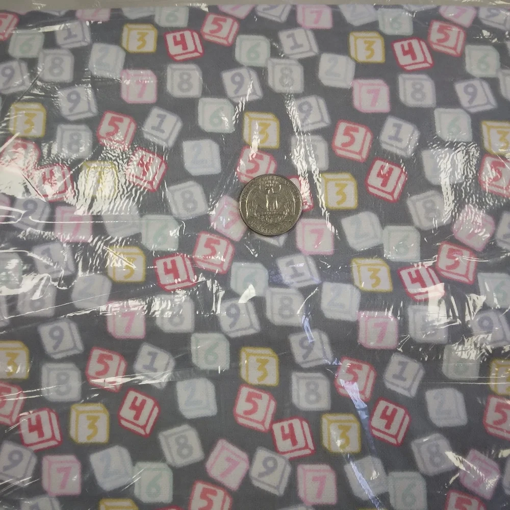 FABRIC Flannel Letters & Numbers Gray, , 100% Cotton Flannel, 8 Yard Sealed Bolt